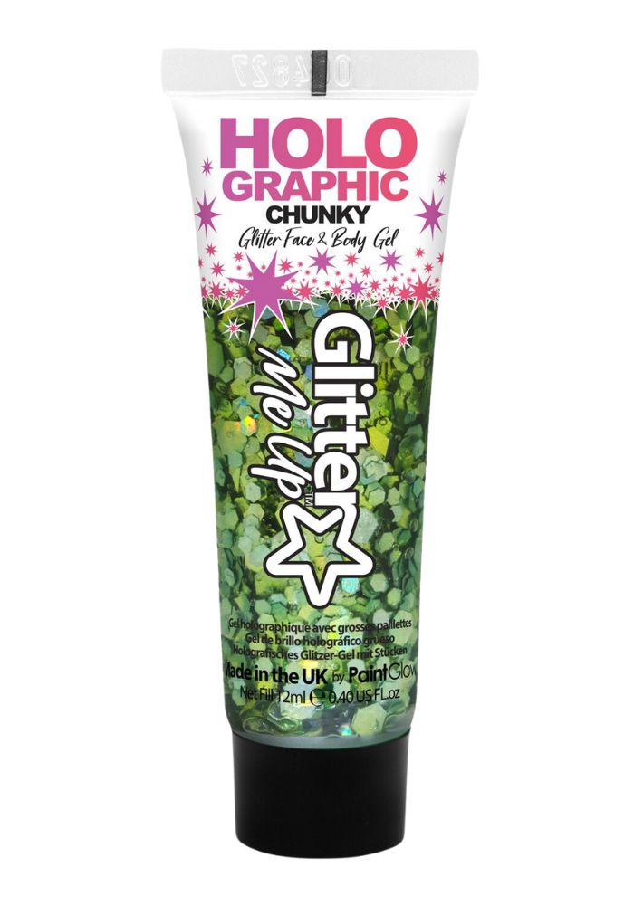 Holografische Chunky Glitter Gel 12ml Green Envy - Festivales
