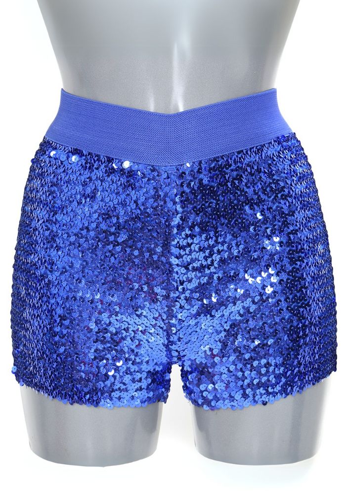 Hotpants Pailletten Blauw