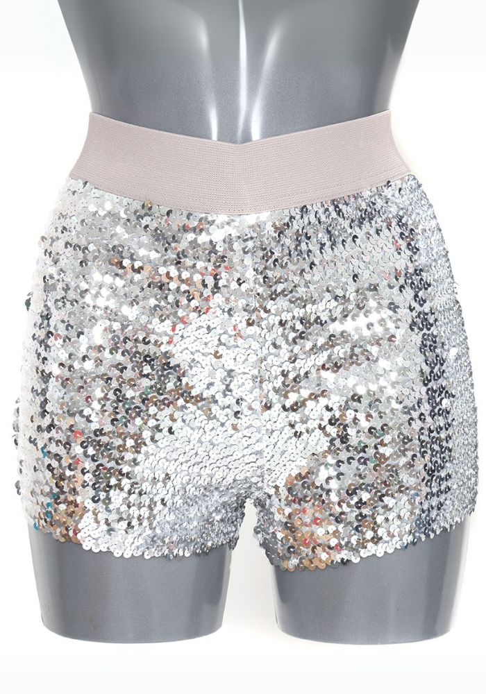 Hotpants Pailletten Zilver - Festivales