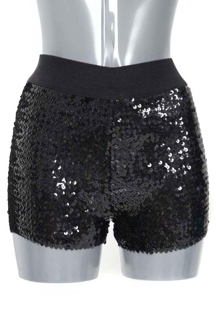 Hotpants Pailletten Zwart