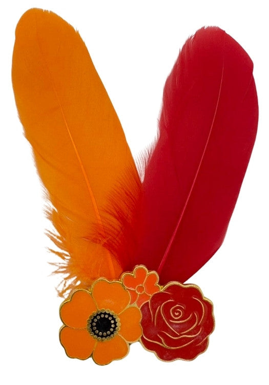 Kielegat Pin Bloemen Met Veren - Festivales