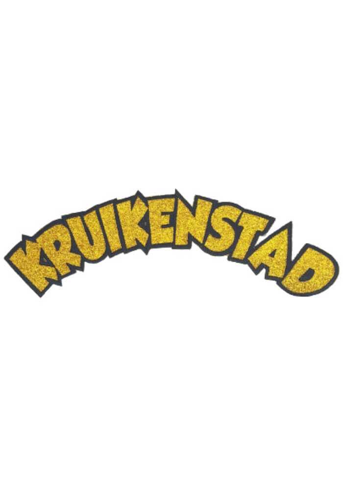 Kruikenstad Tekst Goud Dik - Kruikenstad Rugembleem - Festivales