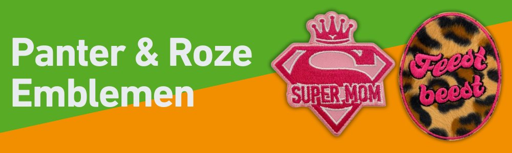 Kruikenstad Roze en panter emblemen collectie banner