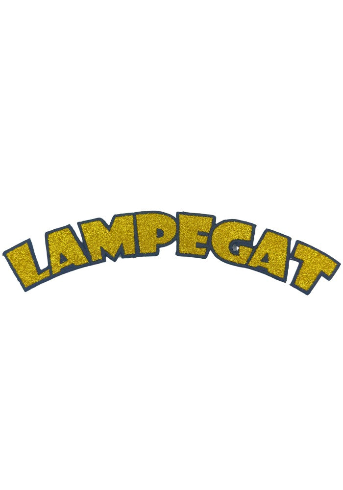 Lampegat Tekst Glitter Goud - Lampegat Rugembleem - Festivales
