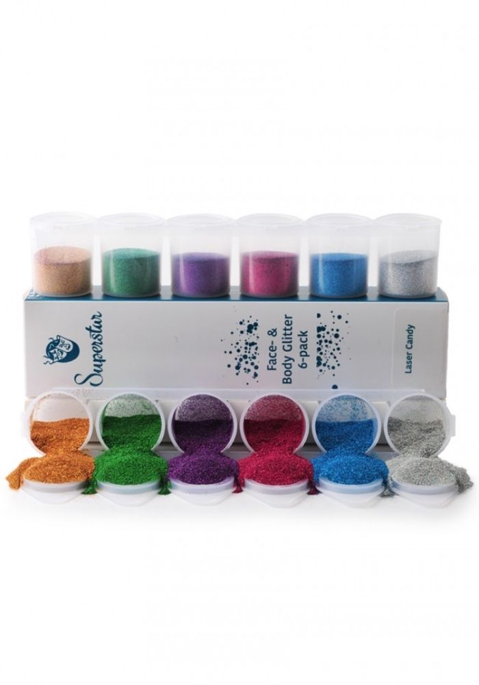 Laser Candy Fine Glitter Mix 6-pack 90 ml 98983 - Festivales