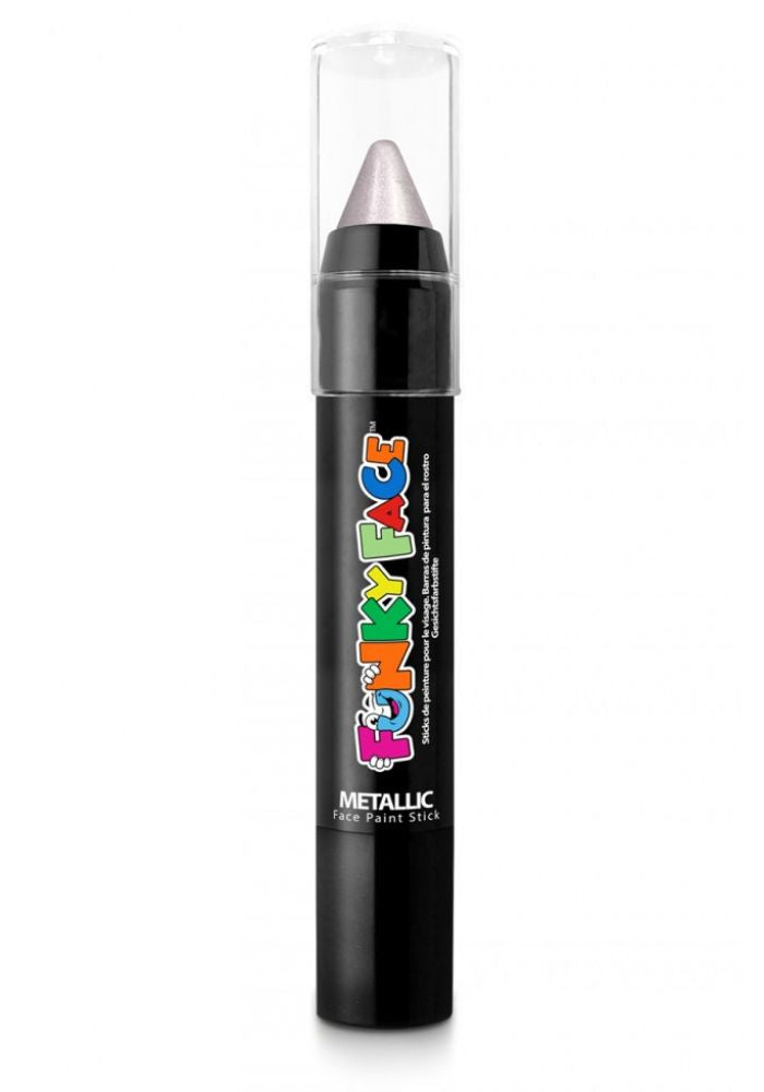 Metallic Face & Body Paint Stick Zilver - Festivales