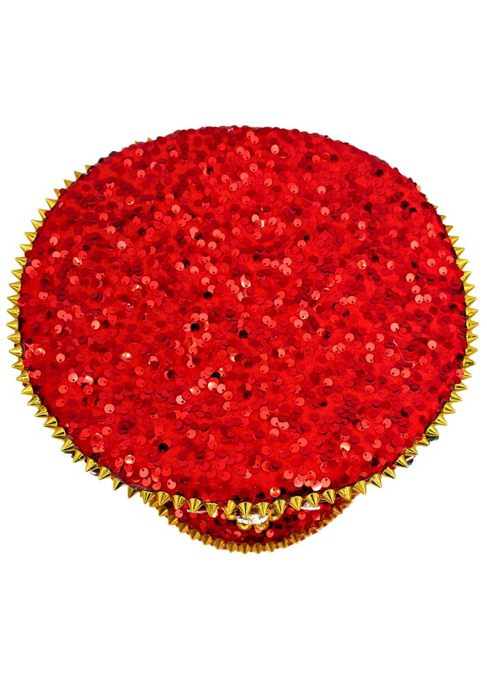 Oeteldonk cap rood strass achterkant