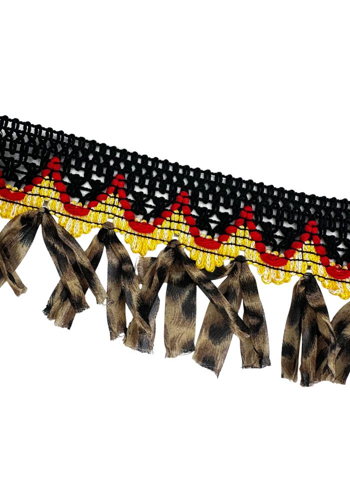 Oeteldonk Fourniturenband Panterprint Met Zwarte Band 2,5m - Festivales