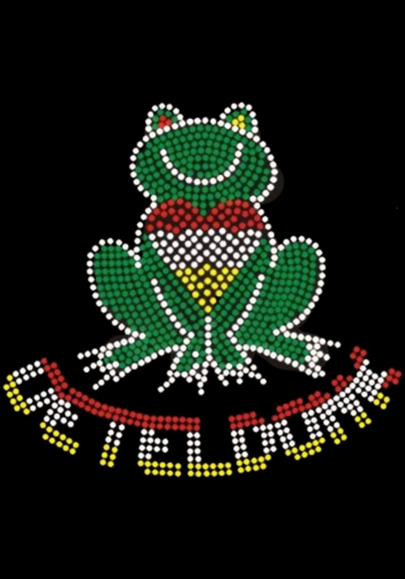 Oeteldonk Strass Embleem - Kikker Met Hart - Festivales