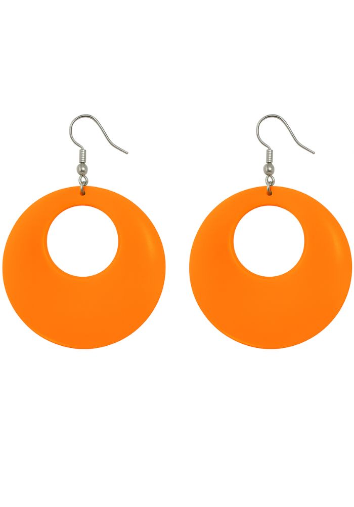 Oorbellen Rond Neon Oranje - Festivales