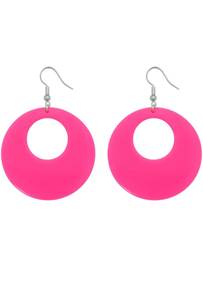 Oorbellen Rond Neon Roze - Festivales
