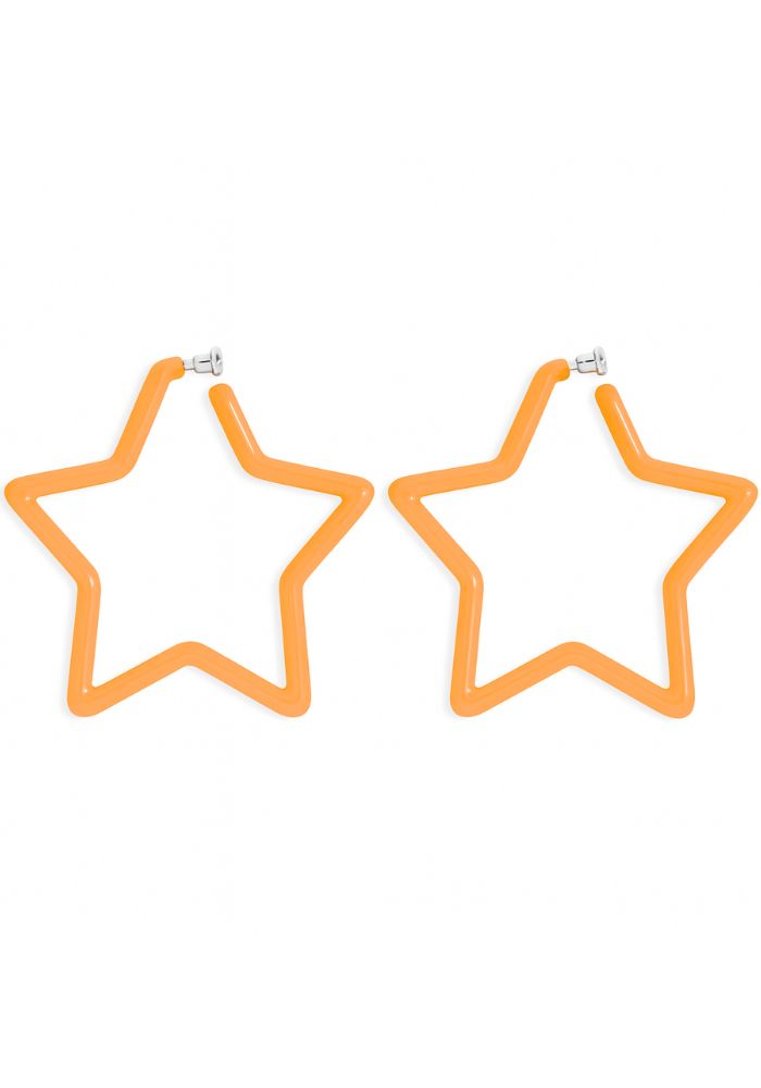 Oorbellen Sterren Neon Oranje - Festivales
