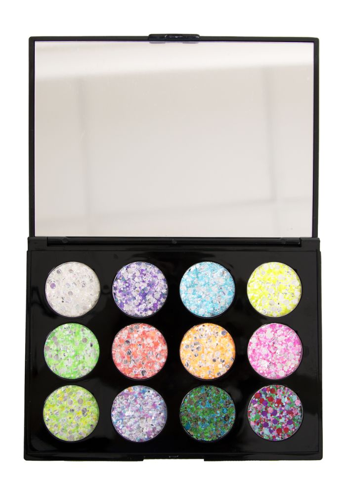 PXP Palette Le Printemps Pressed Chunky Glitter Cream 12 Keuren - Festivales