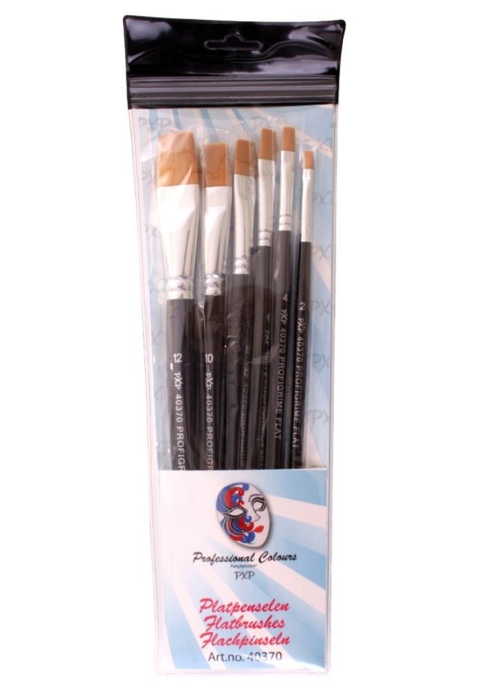 PXP Professional Colours 6 Brushes Flat Profigrime Synthetic Haar - Festivales