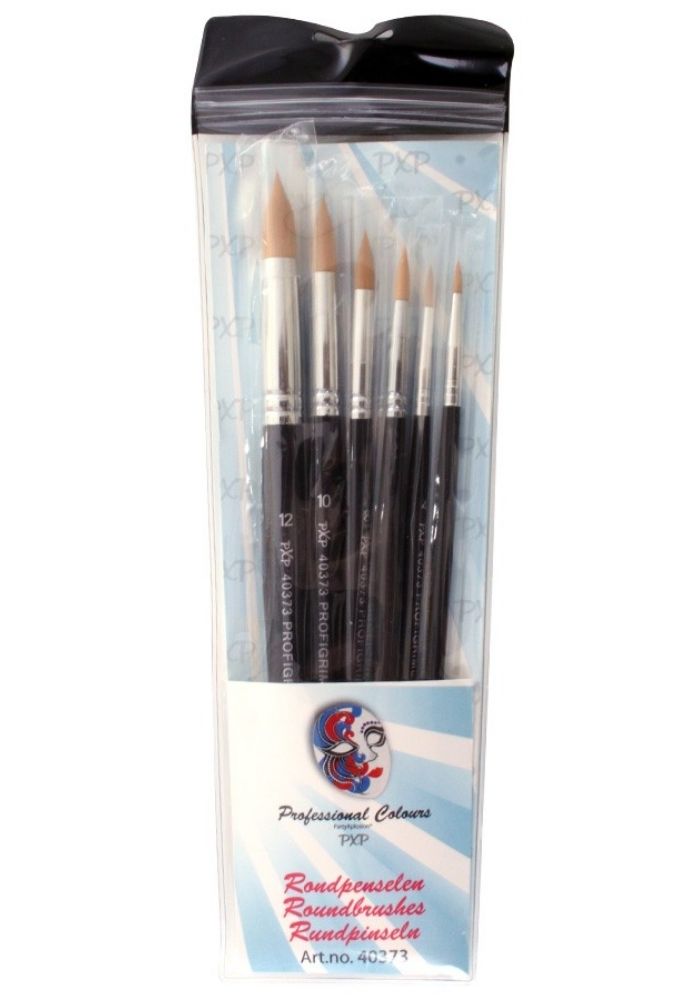 PXP Professional Colours 6 Brushes Round Profigrime Synthetic - Festivales