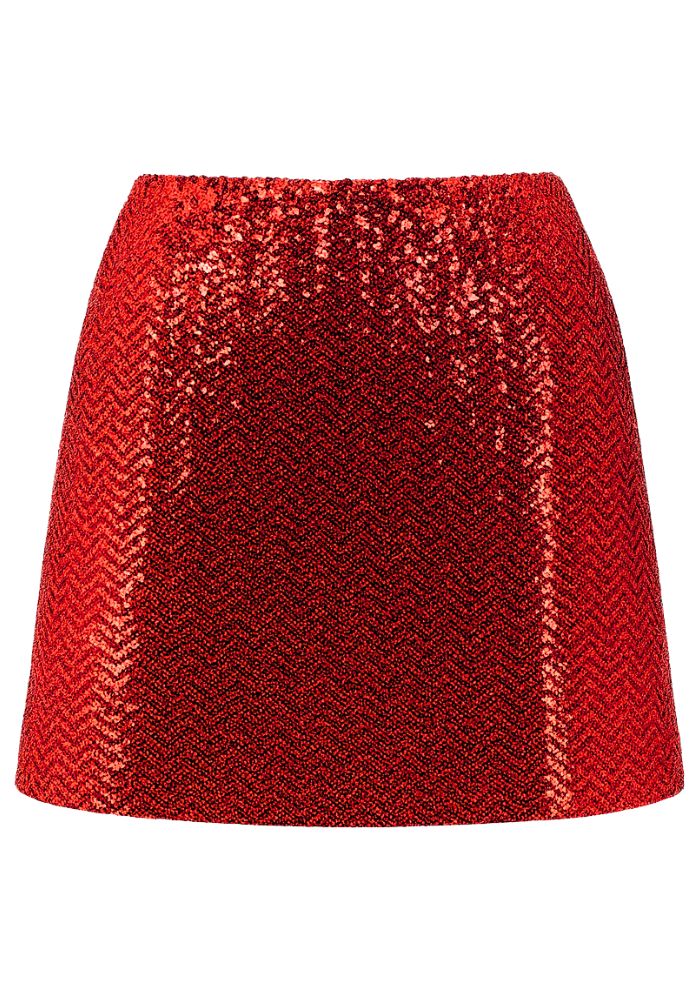 Paillettenrokje Rood - Festivales
