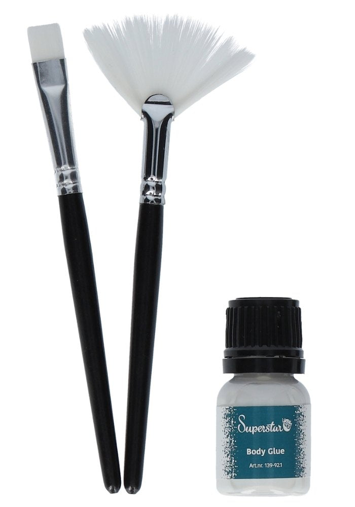 Penseel & Lijm Set voor Glitter Tattoo - Festivales