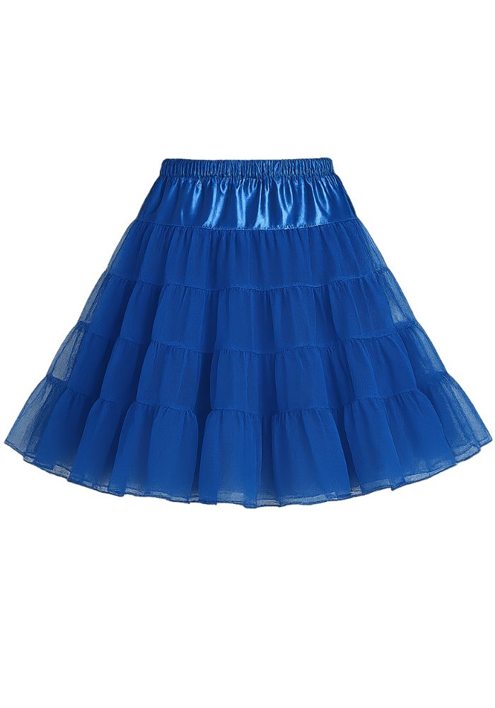 Petticoat Lang Blauw 3-Laags - Festivales