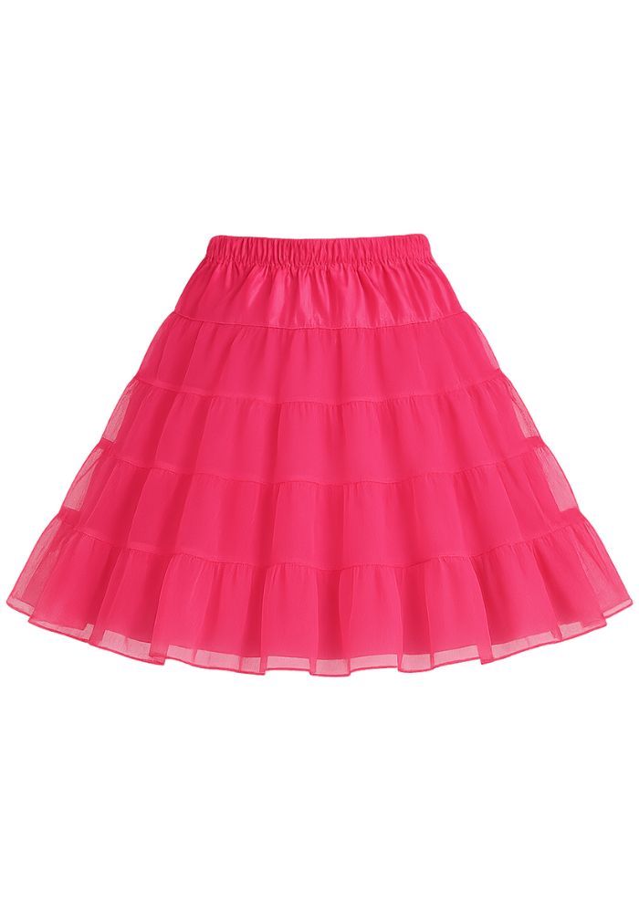 Petticoat Lang Donker Roze 3-Laags - Festivales