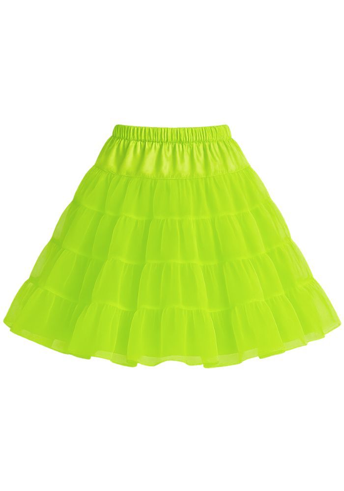 Petticoat Lang Licht Groen 3-Laags - Festivales