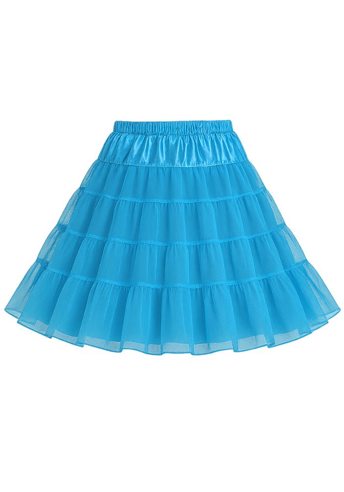 Petticoat Lang Turquoise 3-Laags - Festivales