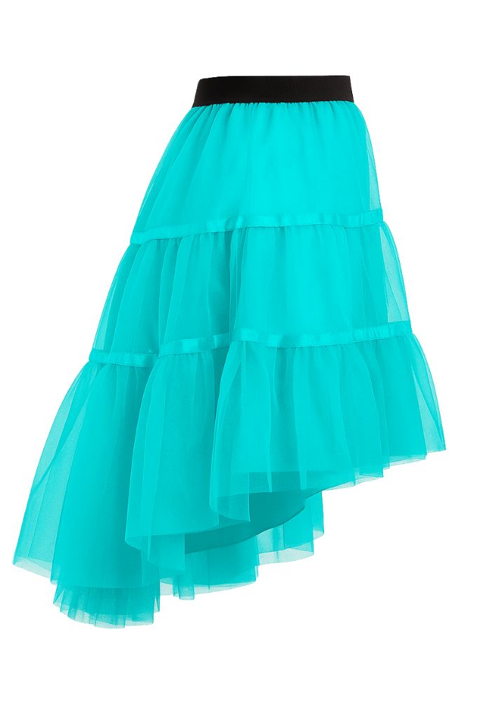 Petticoat Schuin Aflopend Turquoise - Festivales