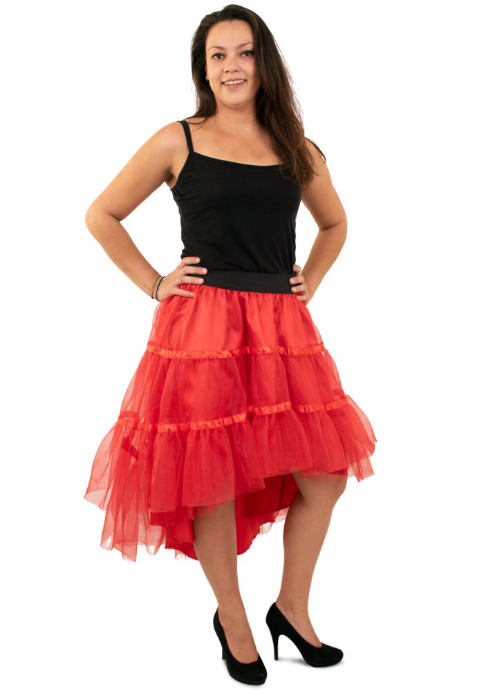 Petticoat Schuin Aflopend Rood