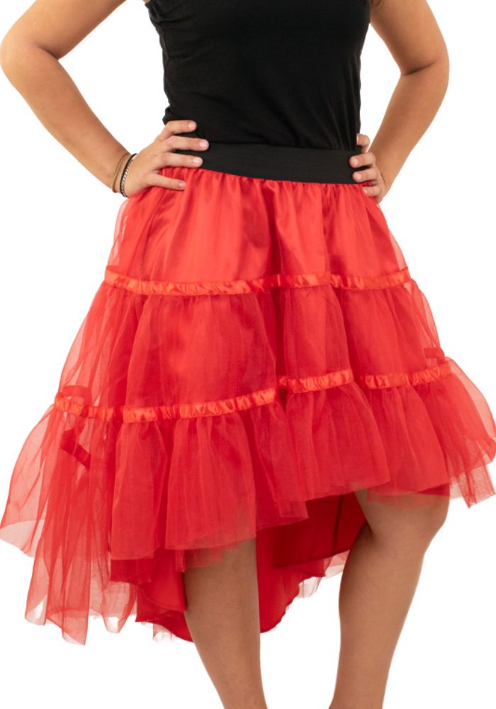 Petticoat Schuin Aflopend Rood