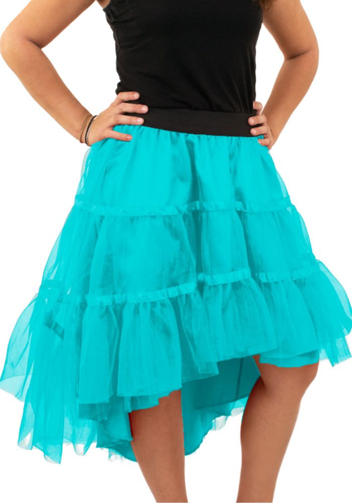 Petticoat Schuin Aflopend Turquoise - Festivales