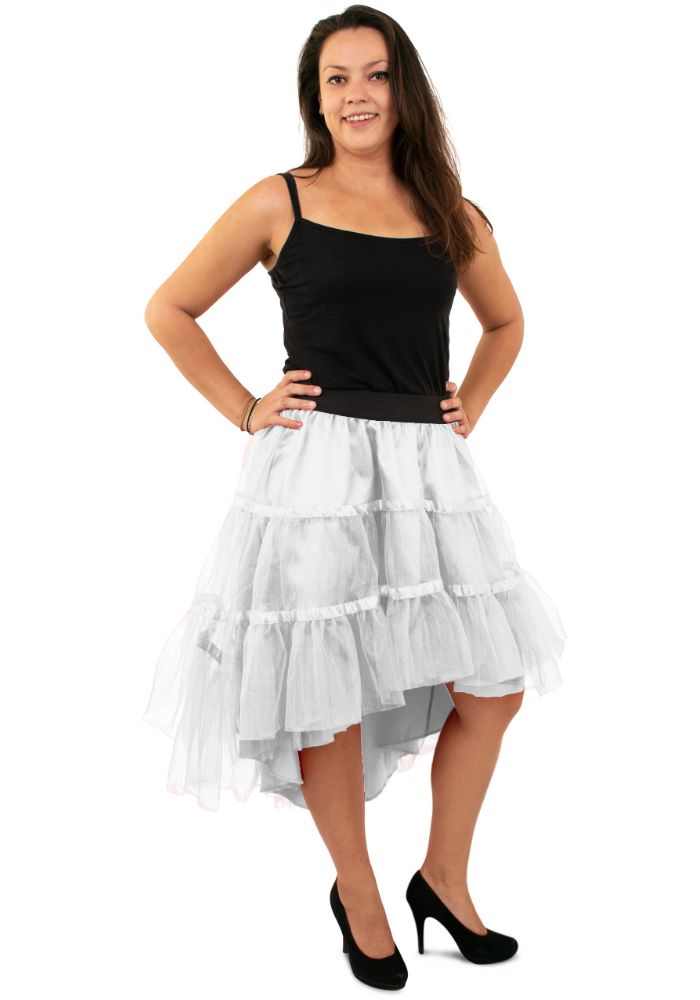 Petticoat Schuin Aflopend Wit