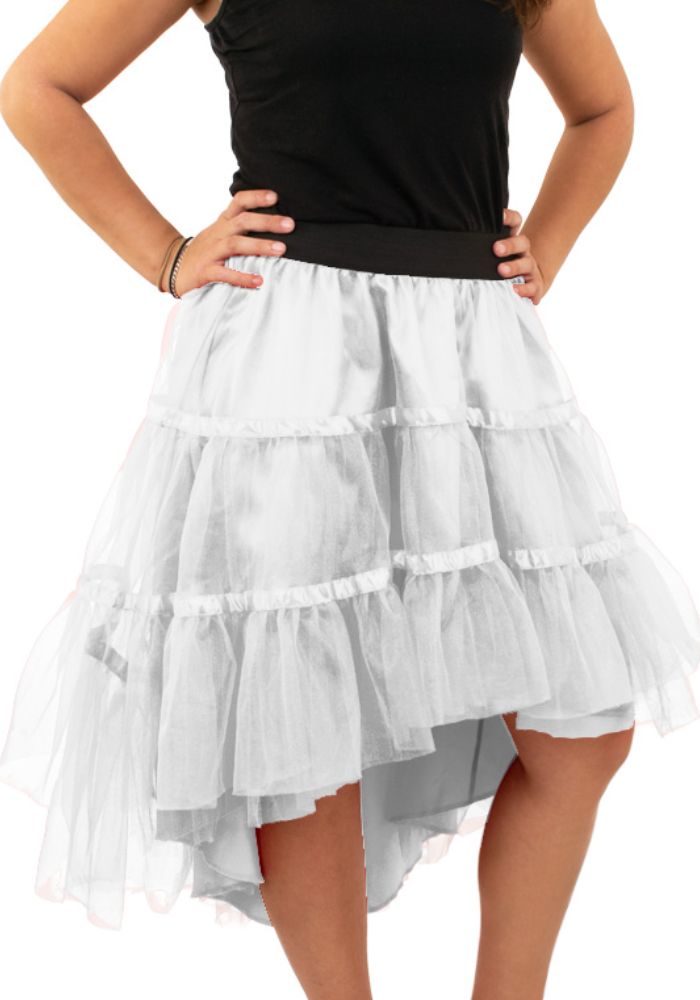 Petticoat Schuin Aflopend Wit