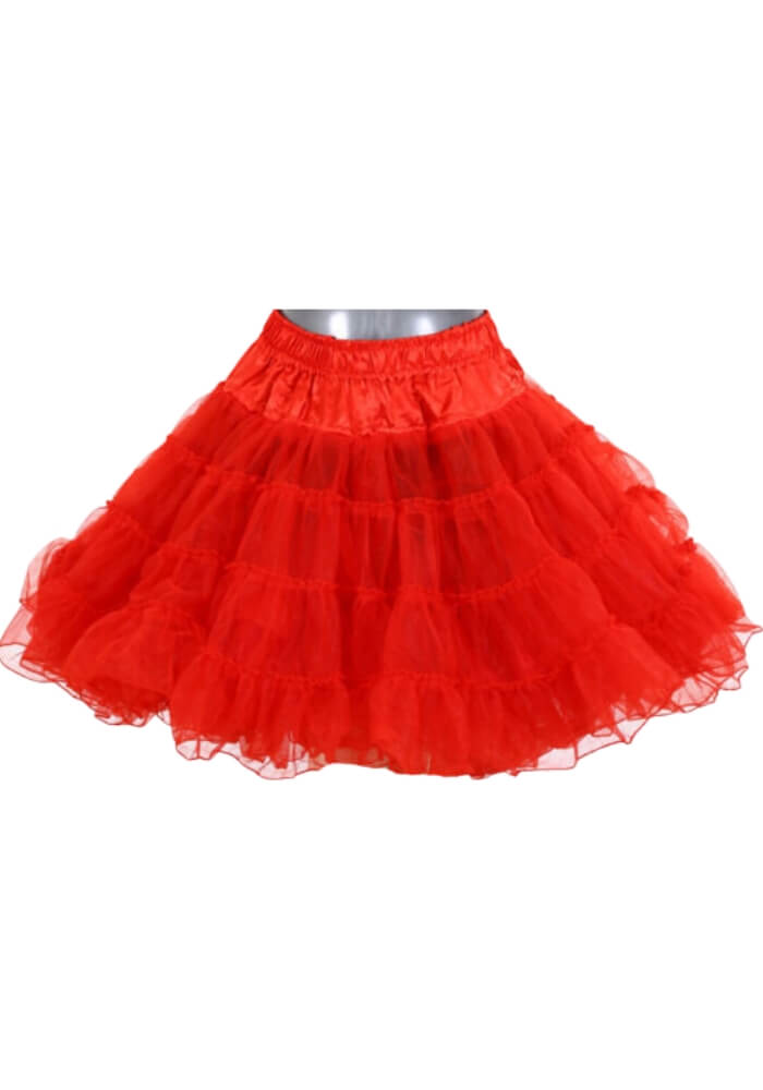 Petticoat Lang Rood 3-Laags - Festivales