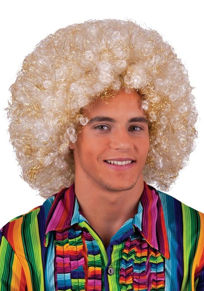 Pruik Afro Blond Goud