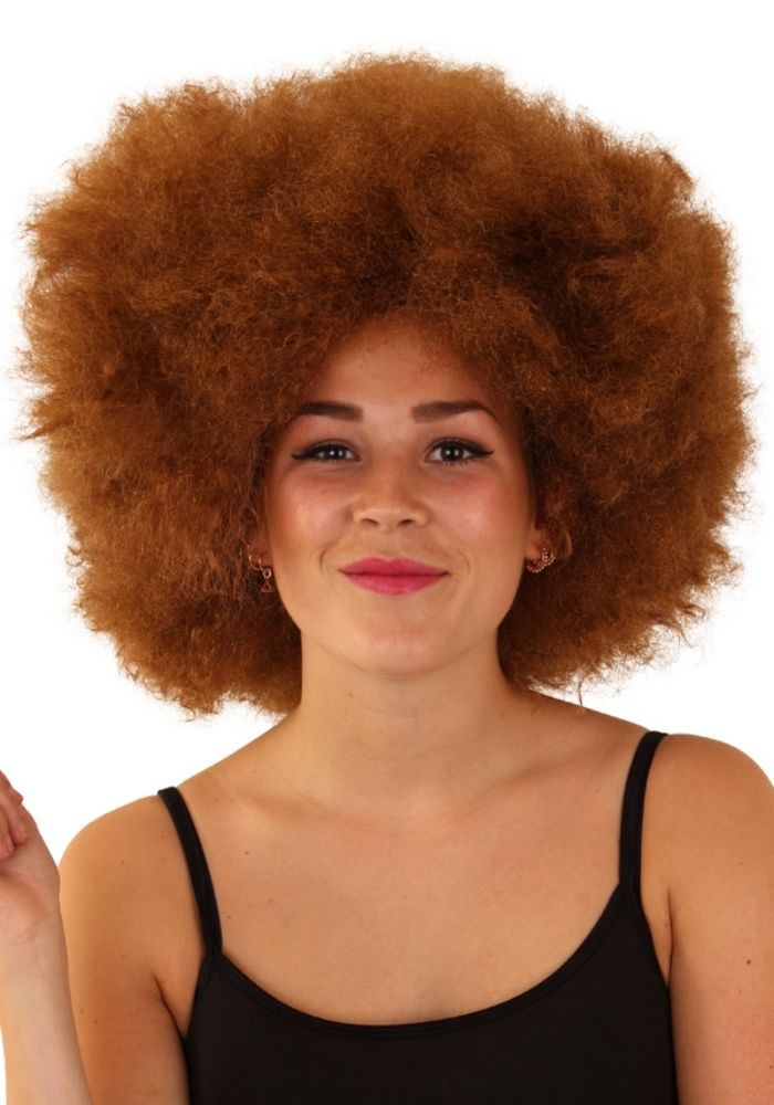 Pruik Afro Bruin