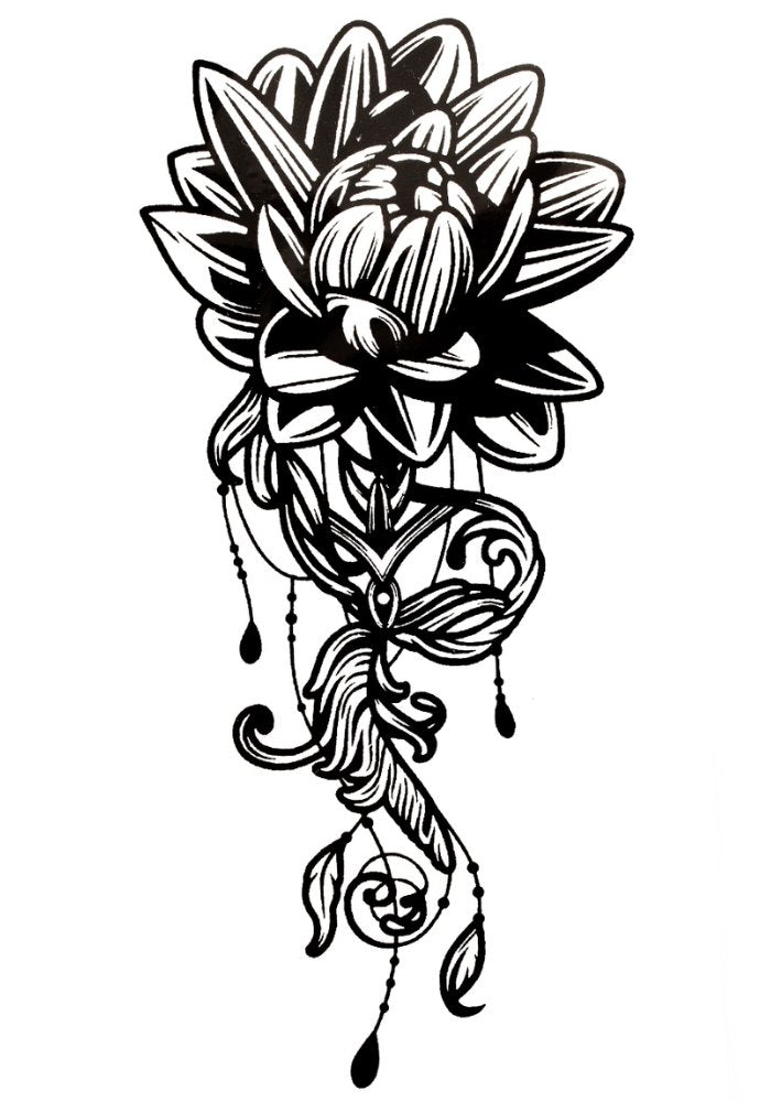 Quick Tattoo Glittersjabloon Bloem - Festivales