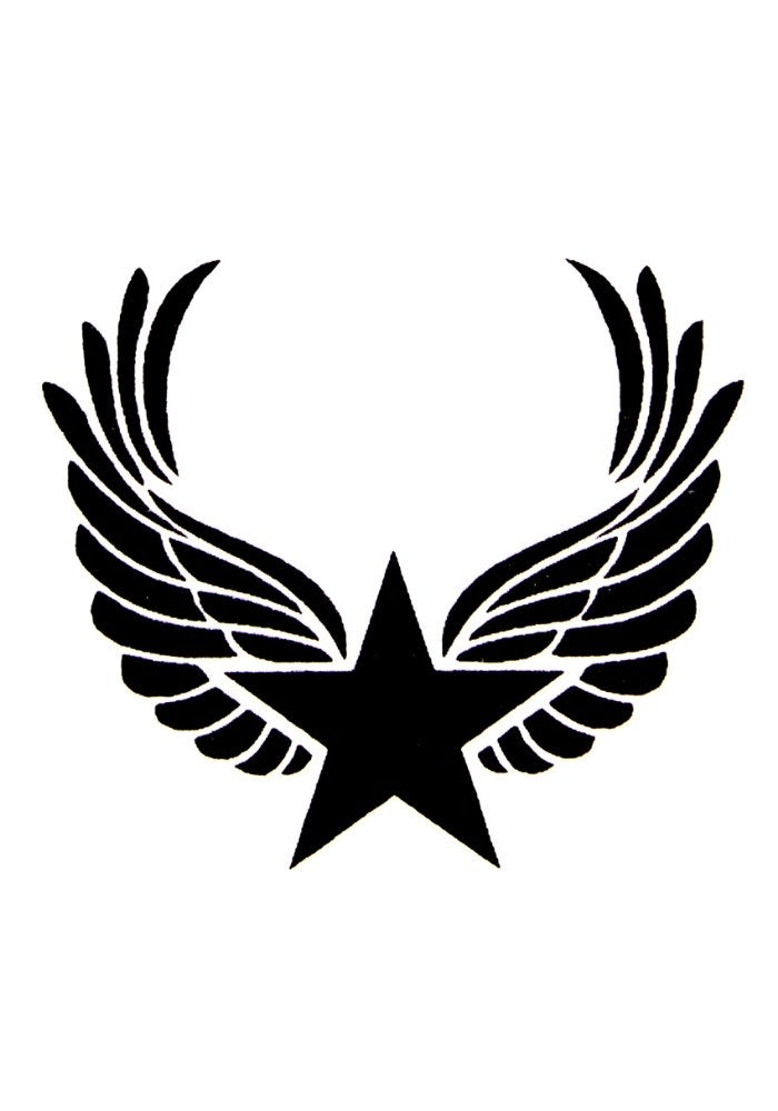 Quick Tattoo Glittersjabloon Ster met Vleugels - Festivales