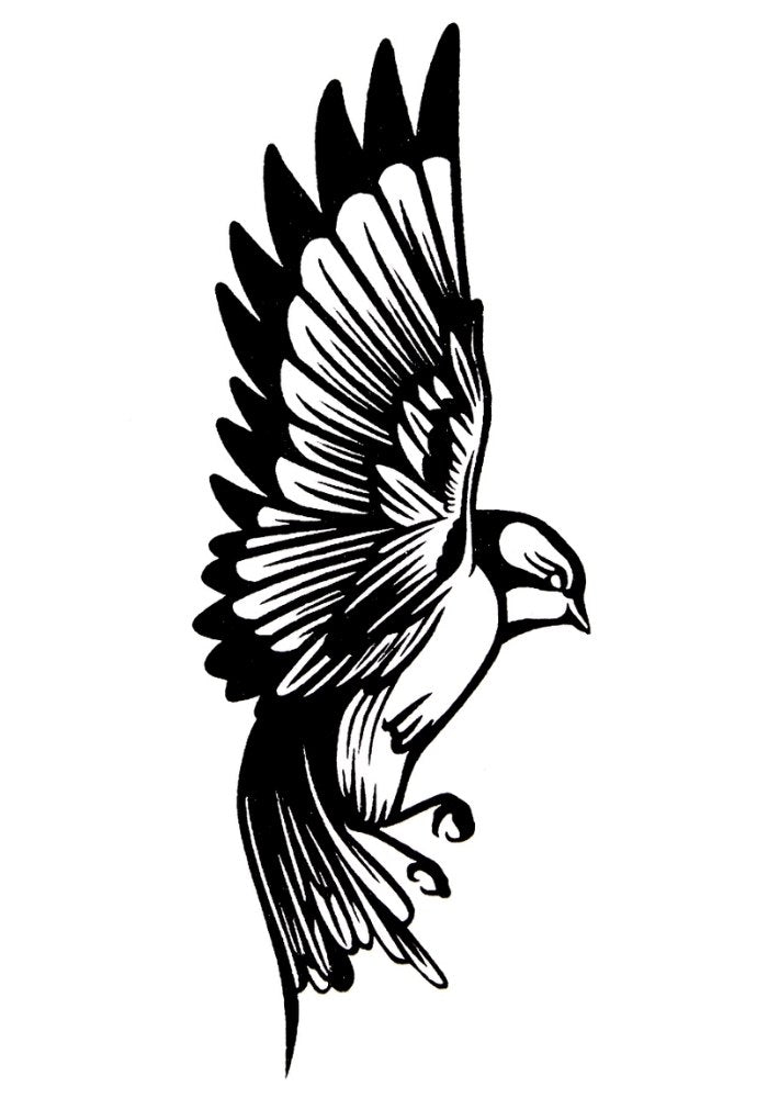 Quick Tattoo Glittersjabloon Vogelvlucht - Festivales
