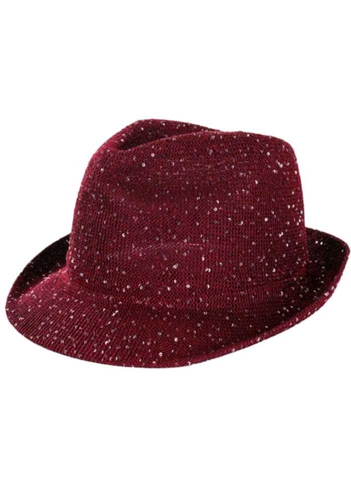 Saturday Night Fever Glitter Hoed Rood - Festivales