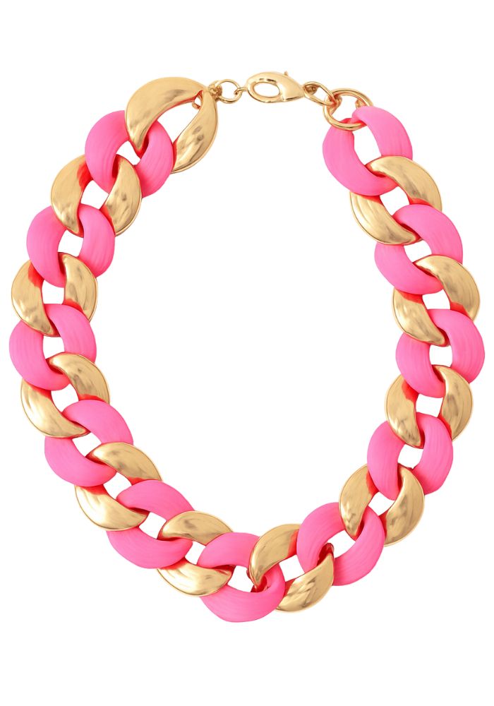 Ketting Schakels Fuchsia Goud - Festivales