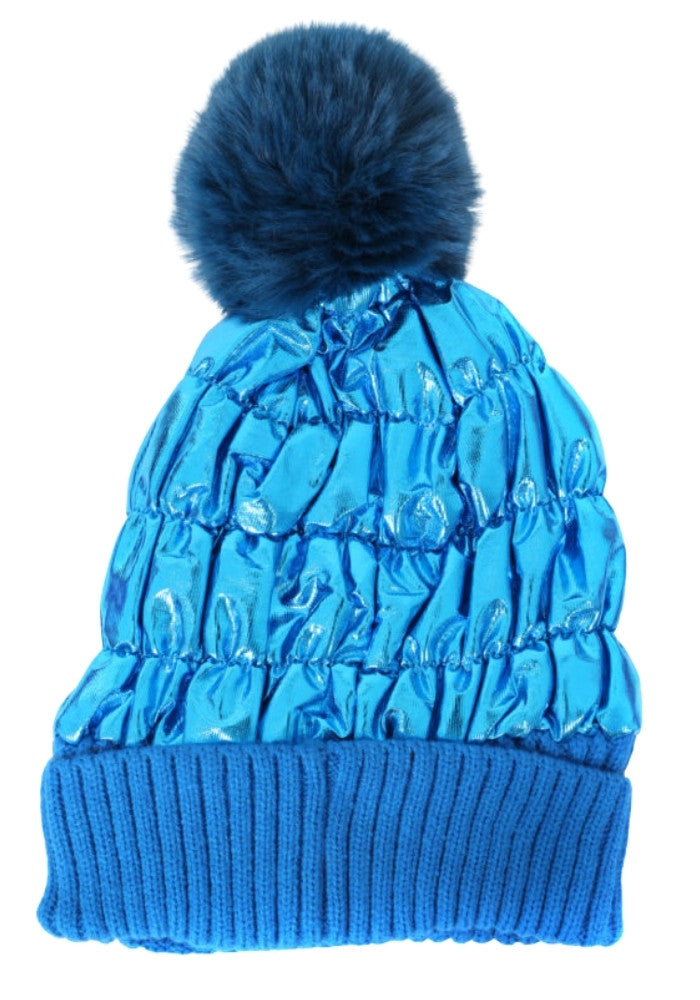 Ski Muts Metallic Blauw - Festivales