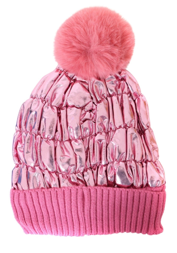 Ski Muts Metallic Roze - Festivales