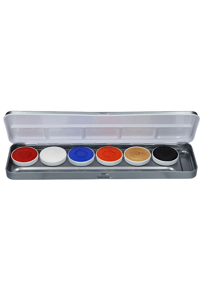 Aqua Face- and Bodypaint palette Holland 6 Colours - Festivales