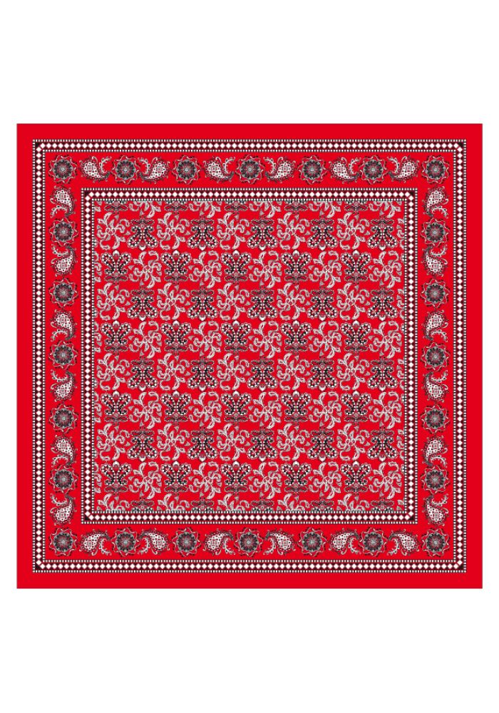 Zakdoek Rood Met Waaier Motief - Festivales