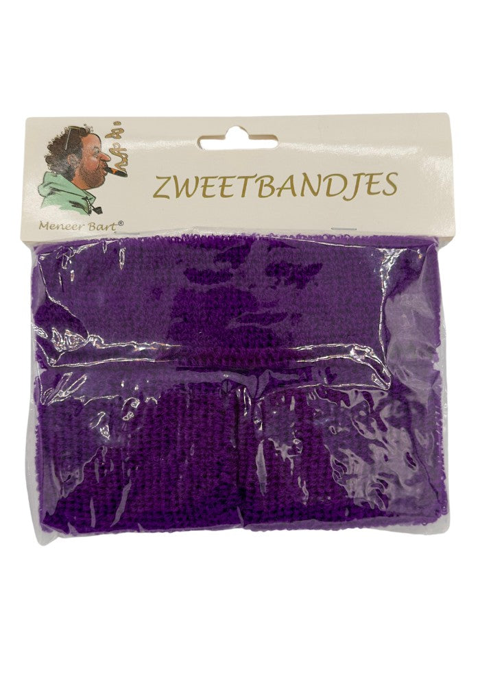 Zweetbandjes Paars basic verpakking